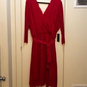 NWT Lane Bryant Red Lace Dress size 28W